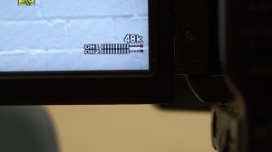 Check the audio level on Channel 1 before you press record and during the shoot