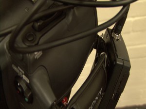 How to strap radio mic receiver to the Sony V1